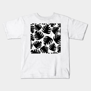 Black & White Monstera Kids T-Shirt